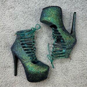 Privileged Heels Womens 10 Platform Stiletto Lace Up Zip Up Mermaid Club Party